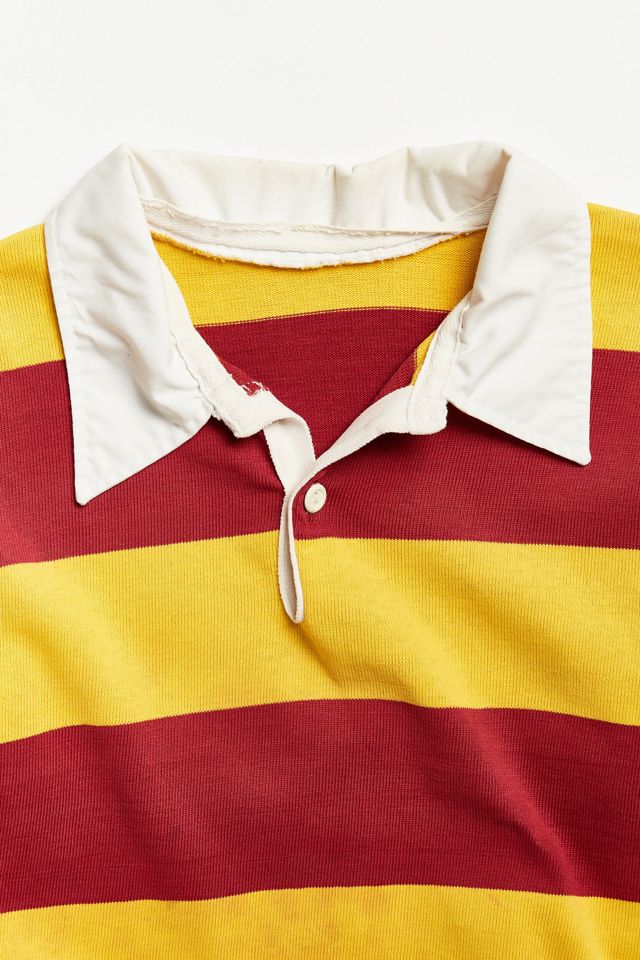 Vintage Striped Rugby Shirt Urban, Red And Yellow Striped Rugby Shirt