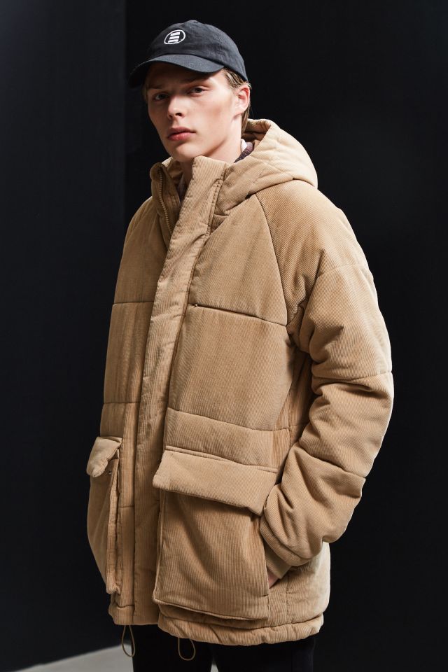 Corduroy puffer outlet jacket