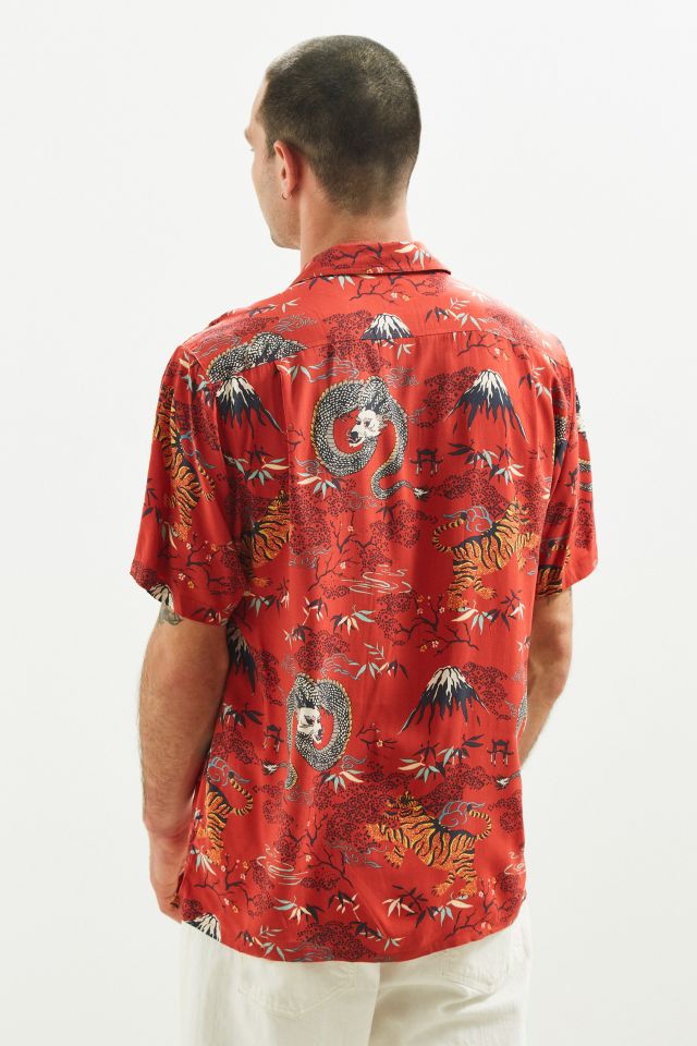 UO Dragon Rayon Short Sleeve Button-Down Shirt #4