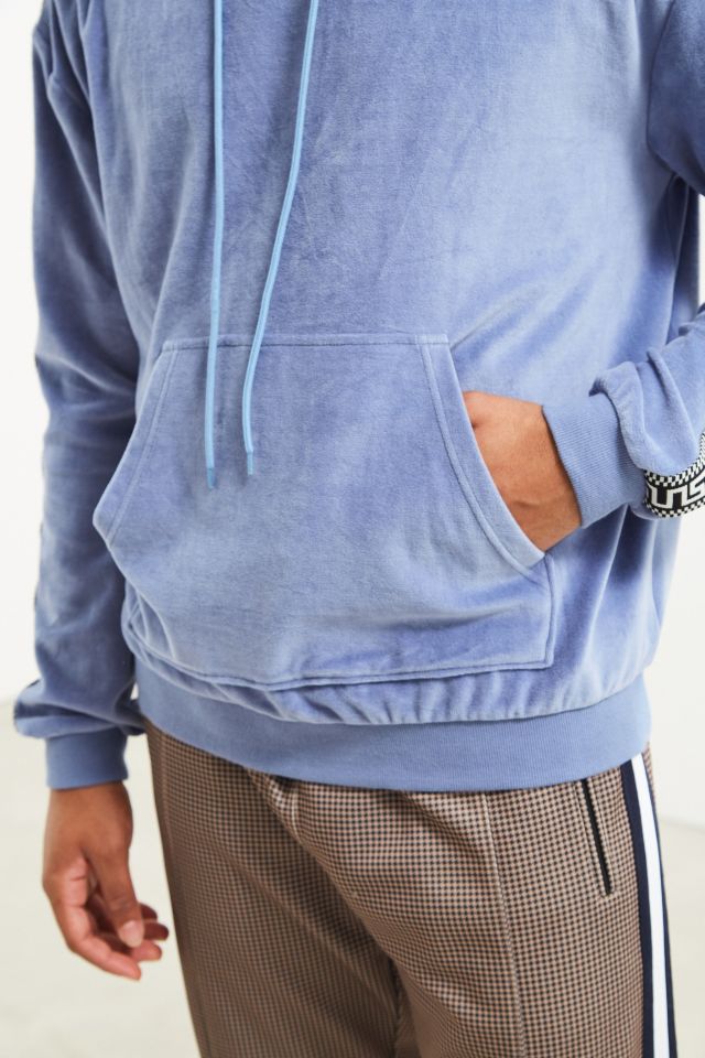 UO Velour Jacquard Taped Hoodie Sweatshirt #4