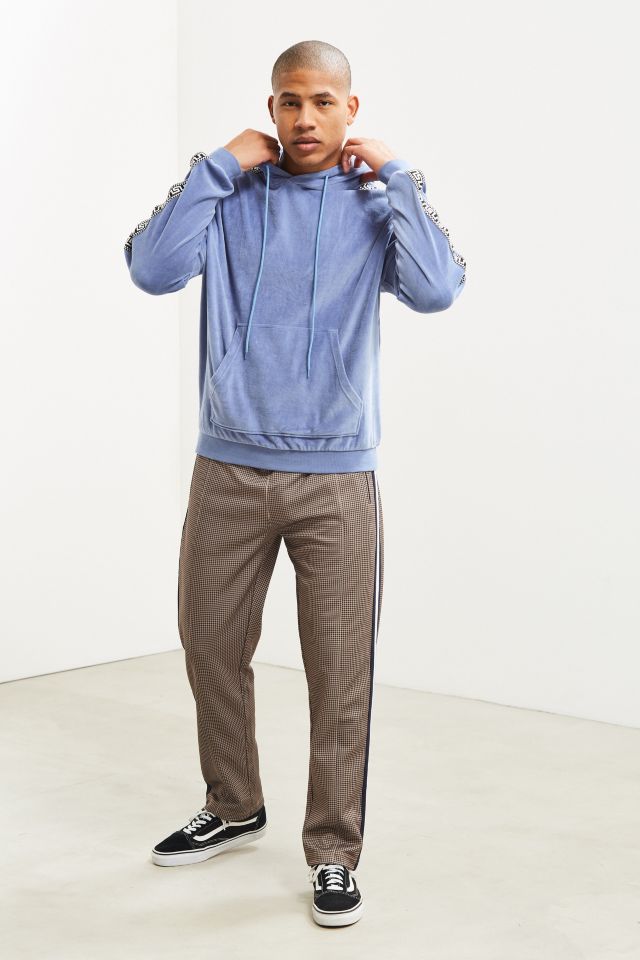 UO Velour Jacquard Taped Hoodie Sweatshirt #5