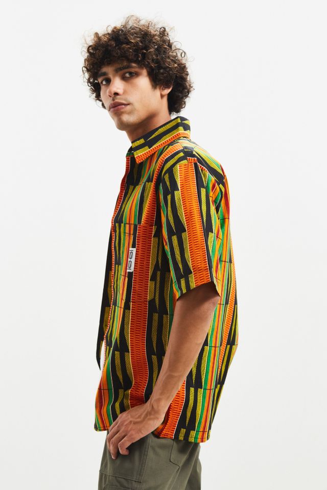 Chemise Boutonnée Manches Courtes Mojo Kojo Imprimé Orange #2