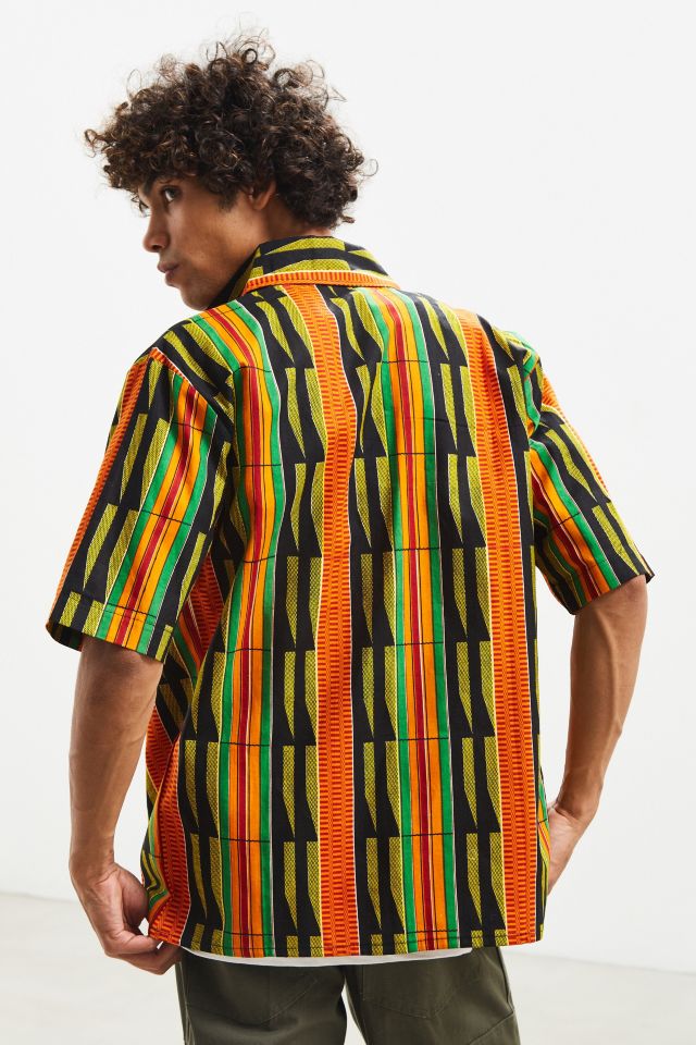 Chemise Boutonnée Manches Courtes Mojo Kojo Imprimé Orange #3