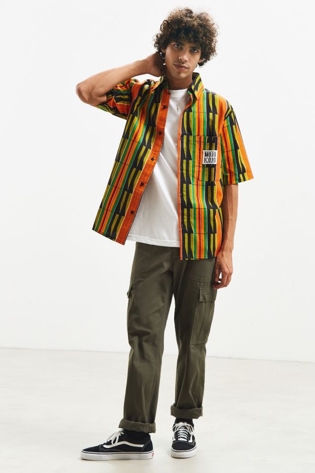 Chemise Boutonnée Manches Courtes Mojo Kojo Imprimé Orange #5