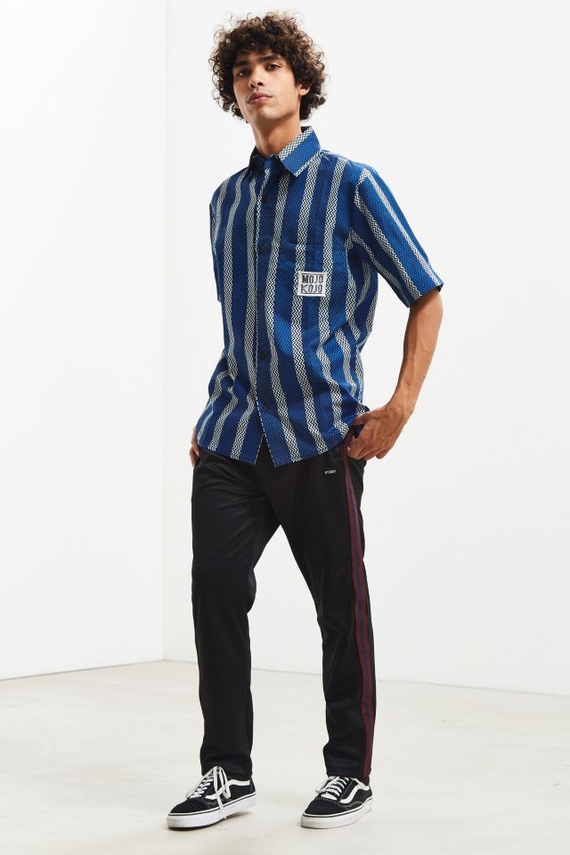 Mojo Kojo Blue Print Short Sleeve Button-Down Shirt #5