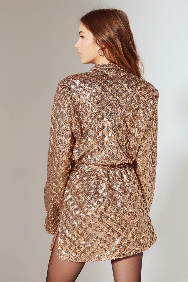 UO Party Time Sequin Belted Blazer #3