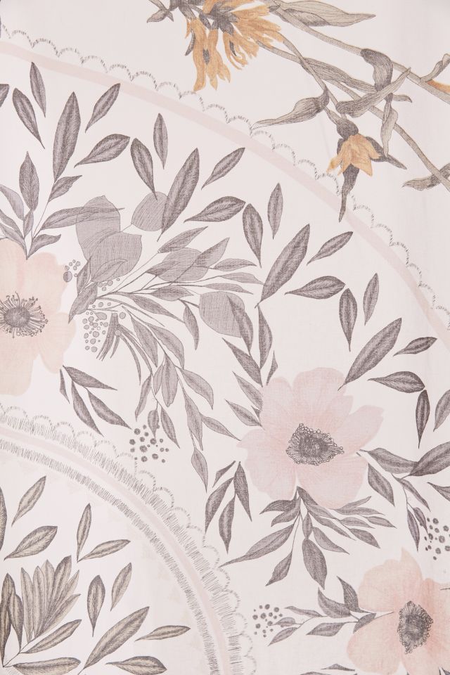 Sketched Floral Medallion Shower Curtain #1