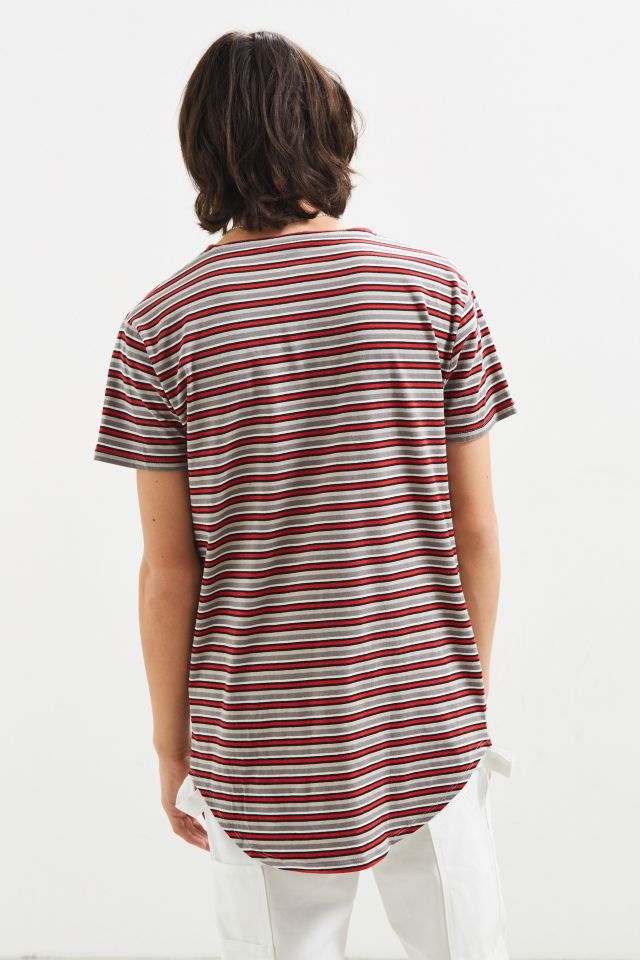 UO Horizontal Stripe Scoop Neck Curved Hem Tee #2