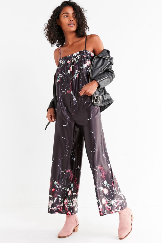 UO Straight-Neck Floral Satin Jumpsuit #5