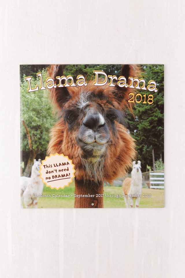 2018 Llama Drama 16-Month Wall Calendar