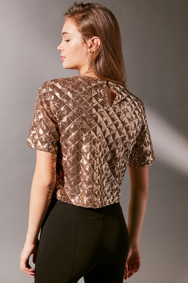 UO Quilted Sequin Tee #4
