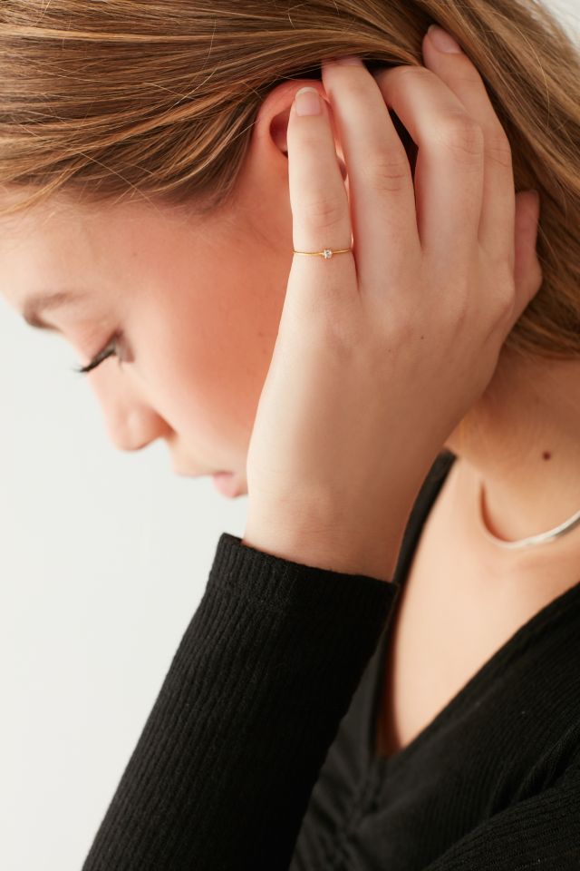 Bague d'auriculaire délicate en or 18 ct #1