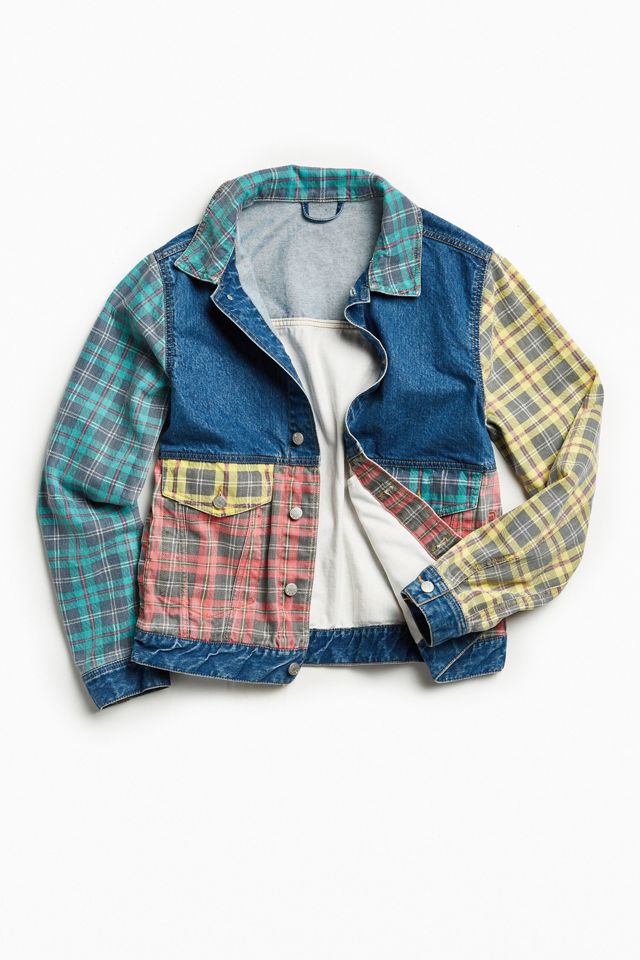 BDG Printed Colorblock Denim Trucker Jacket #1