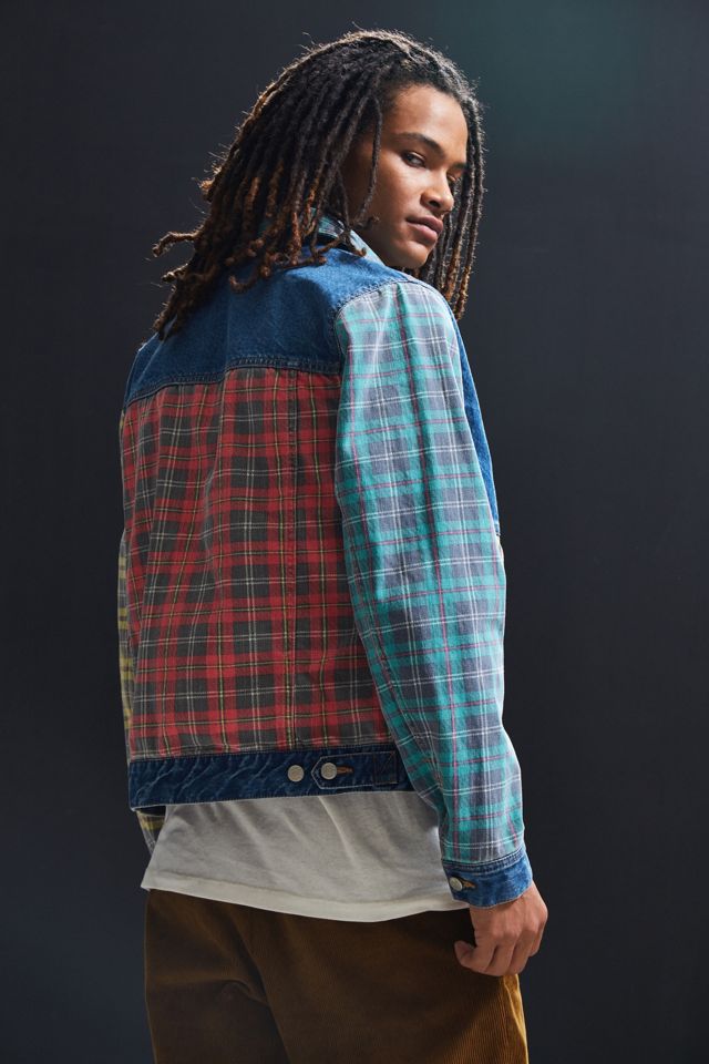 BDG Printed Colorblock Denim Trucker Jacket #4