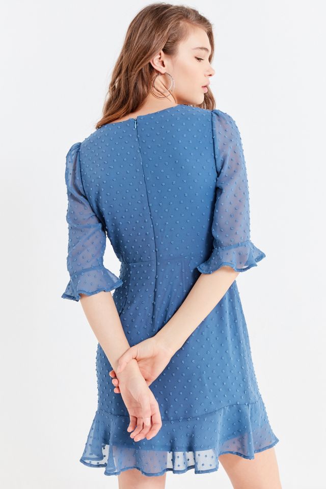 UO Swiss Dot Ruffle Hem Mini Dress #2