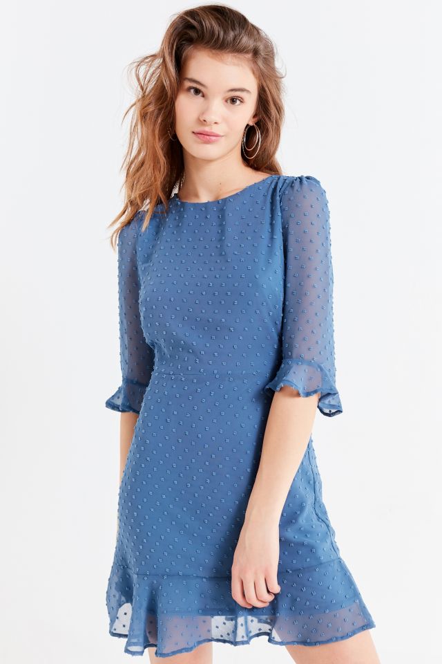 UO Swiss Dot Ruffle Hem Mini Dress #4