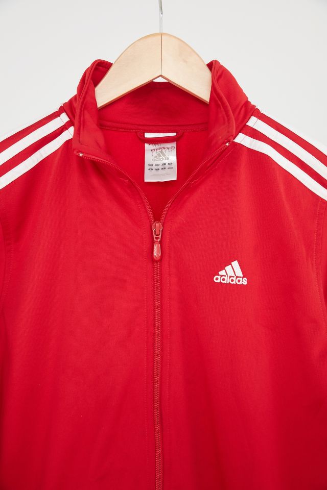 Blouson de survêtement rouge vintage des années 90 adidas #1