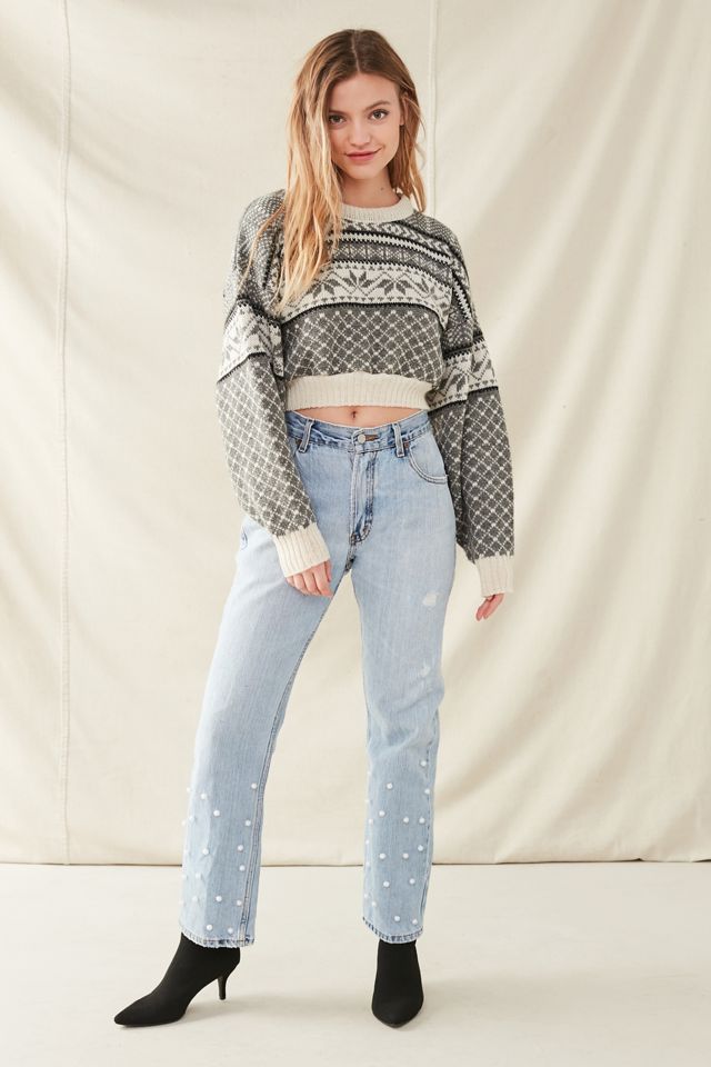 Urban Renewal Recycled Cropped Fair Isle Sweater #3