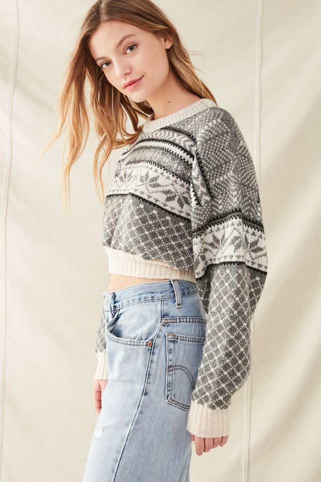 Urban Renewal Recycled Cropped Fair Isle Sweater #4