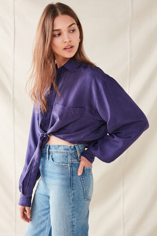 Urban Renewal Recycled Silky Tie-Front Top #3