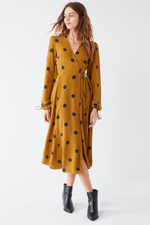 Urban outfitters outlet yellow wrap dress