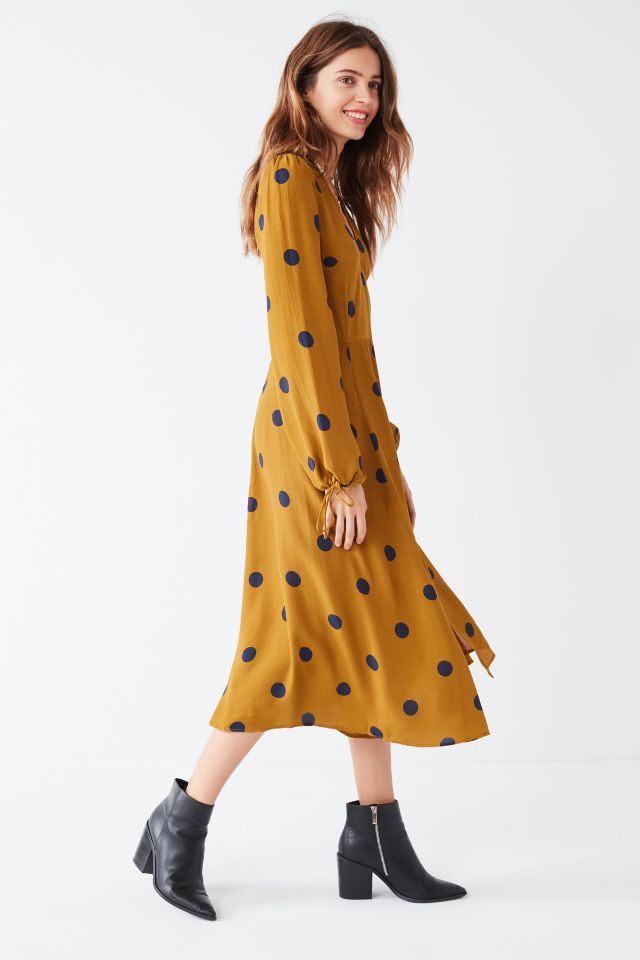 Robe midi portefeuille à manches longues Audrey UO #1