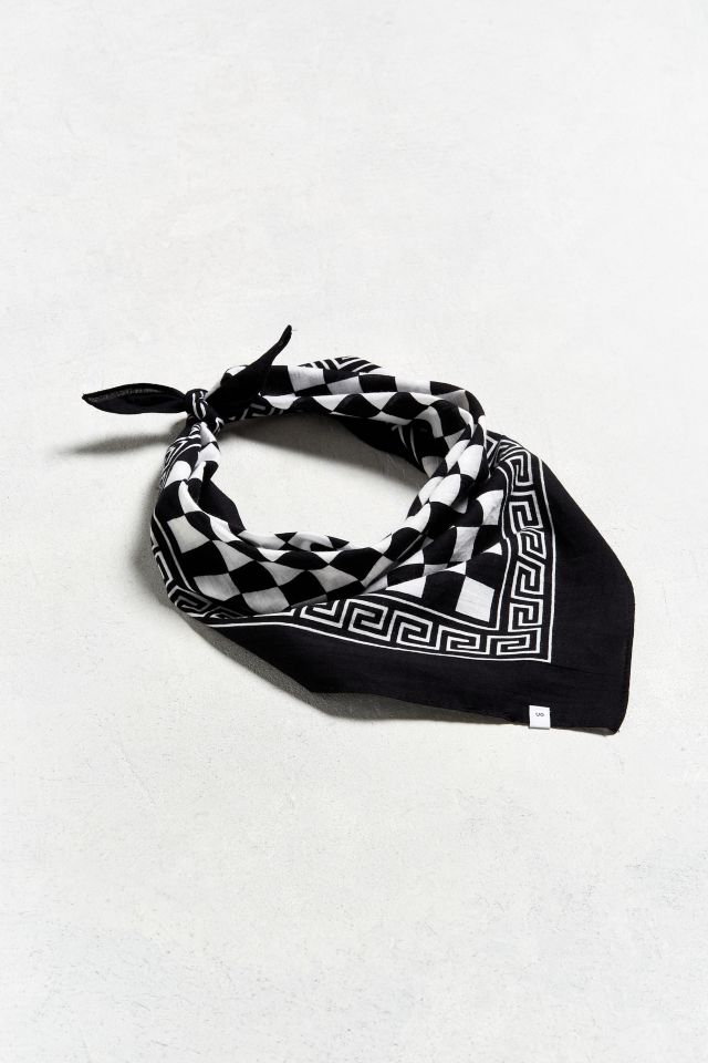 UO Black + White Checkered Bandana #1