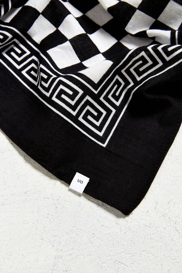 UO Black + White Checkered Bandana #2