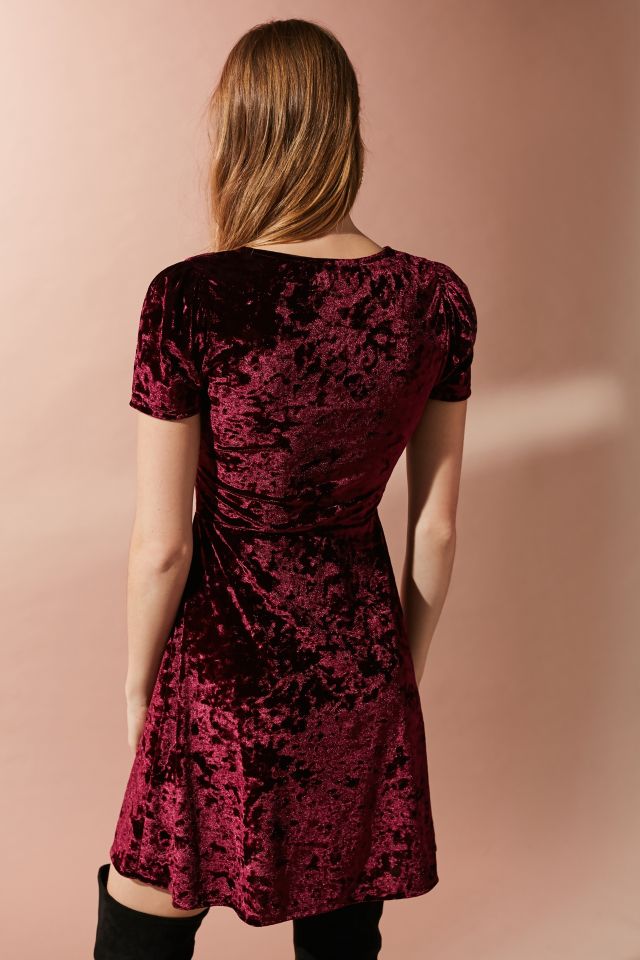 UO Maeve Crushed Velvet Ruched Dress #1