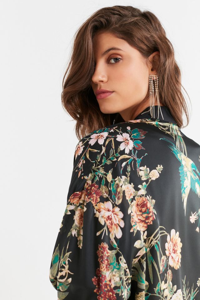Cinched Sleeve Floral Kimono #4