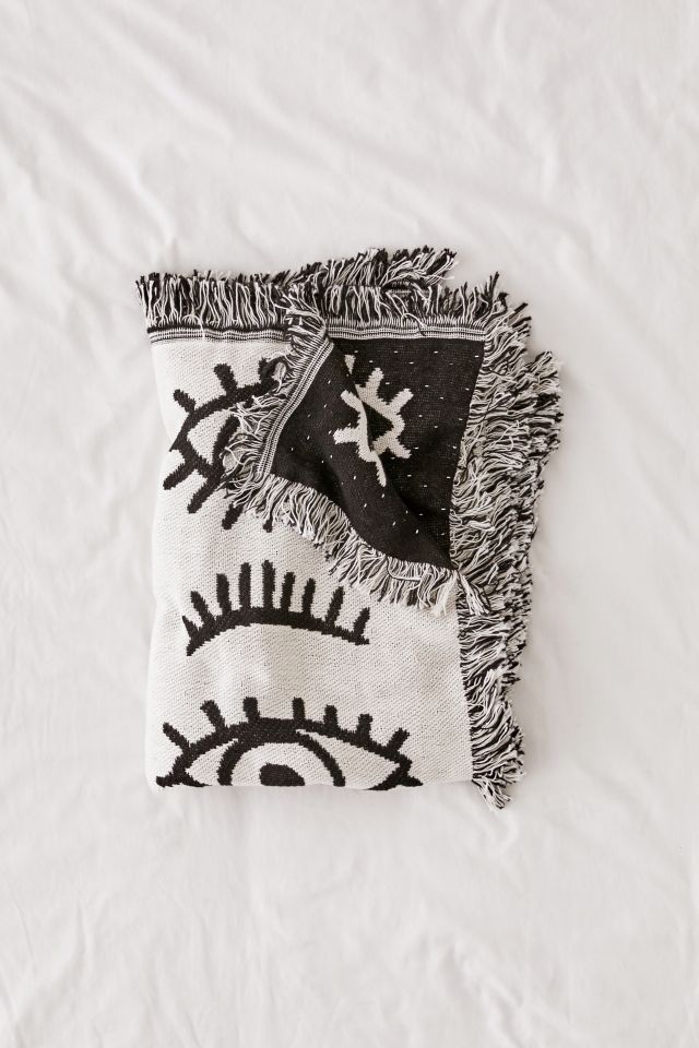 Calhoun & Co. UO Exclusive Allover Eyes Woven Throw Blanket #1