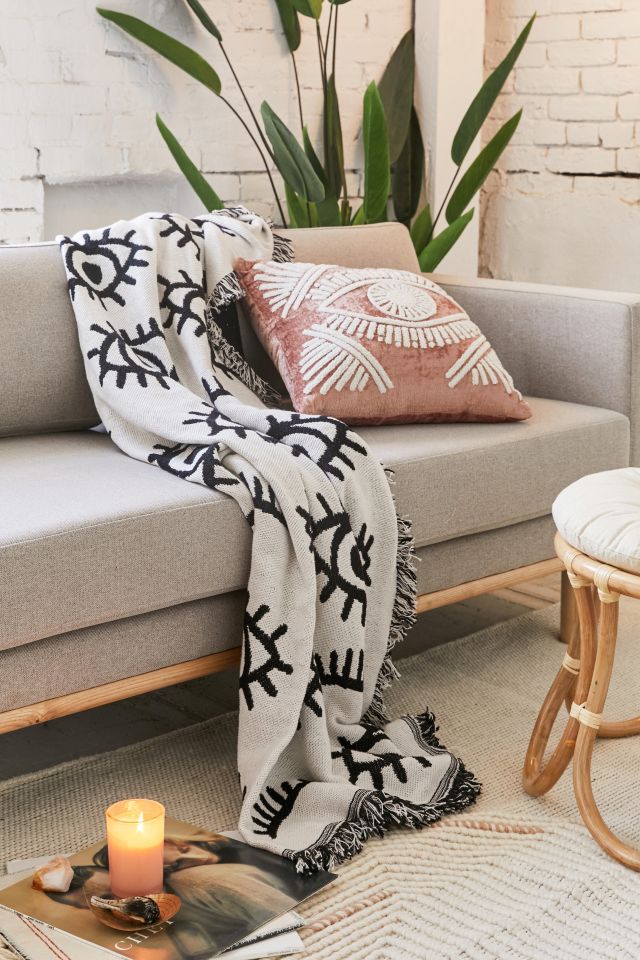 Calhoun & Co. UO Exclusive Allover Eyes Woven Throw Blanket #4