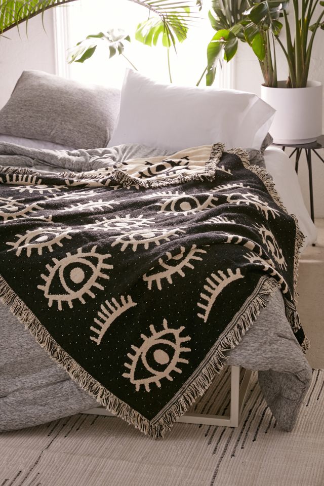 Calhoun & Co. UO Exclusive Allover Eyes Woven Throw Blanket #5