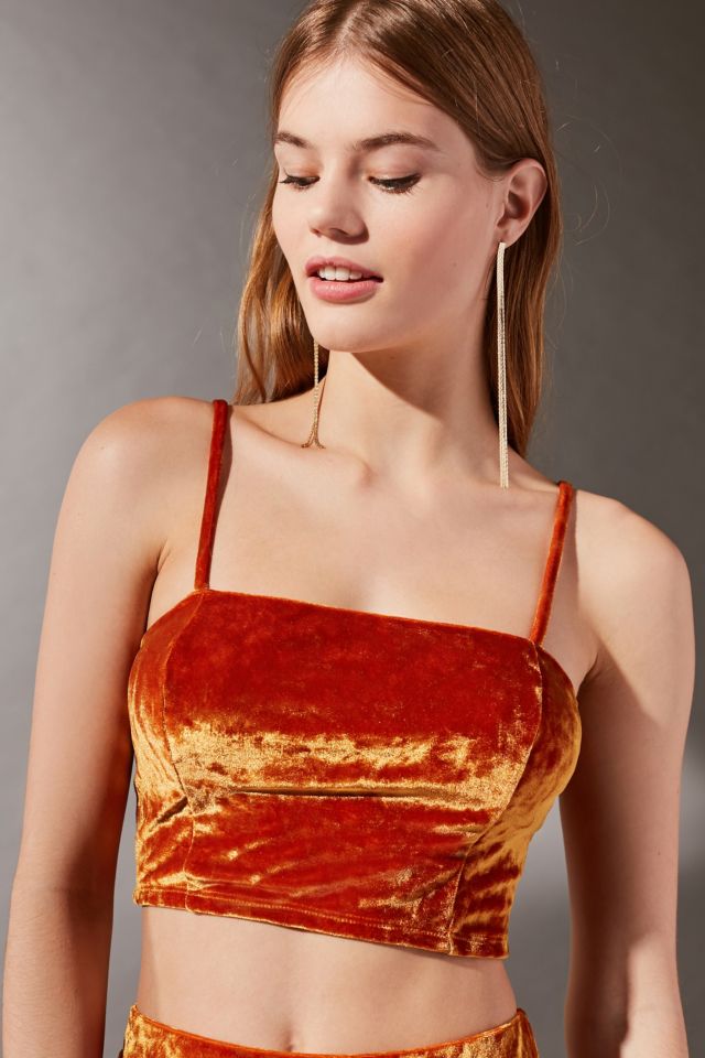 Crushed velvet shop tank top