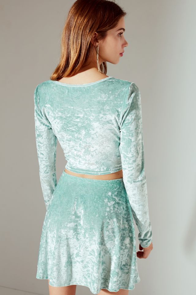 UO Crushed Velvet Cropped Top #2