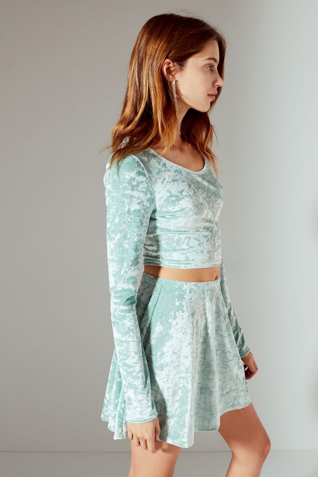 UO Crushed Velvet Cropped Top #3