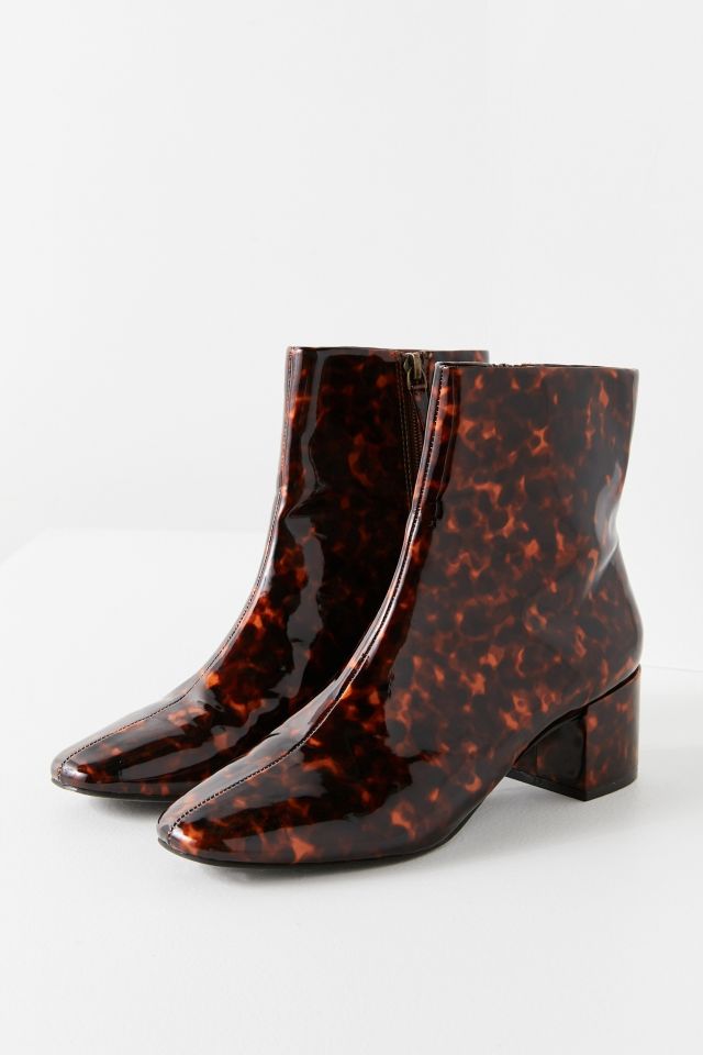Tortoise Square Toe Ankle Boot #1
