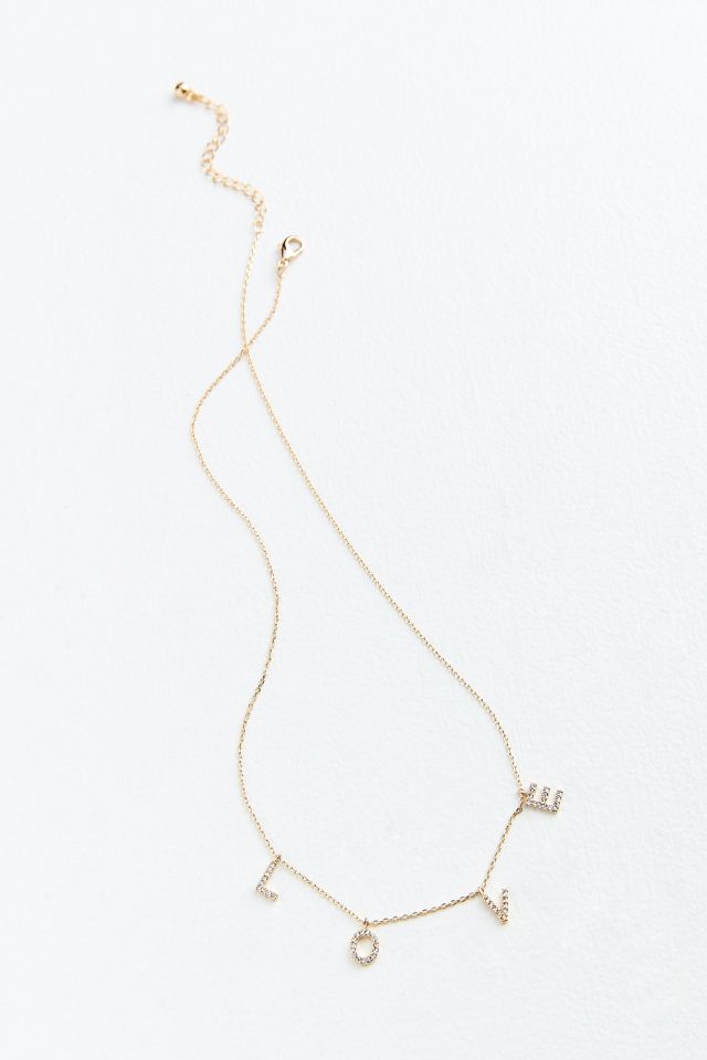 Rhinestone Love Charm Necklace #2