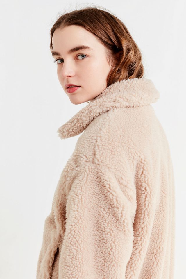 Cropped teddy jacket urban outfitters best sale