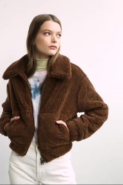 teddy jacket brown