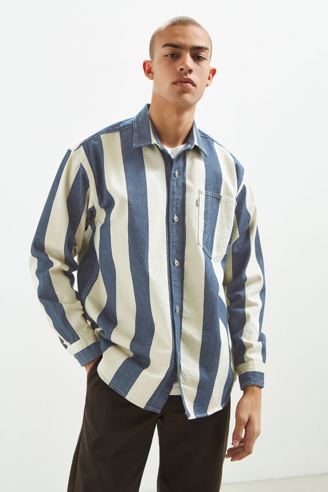Levi's Silvertab Vertical Stripe Denim Button-Down Shirt | Urban Outfitters