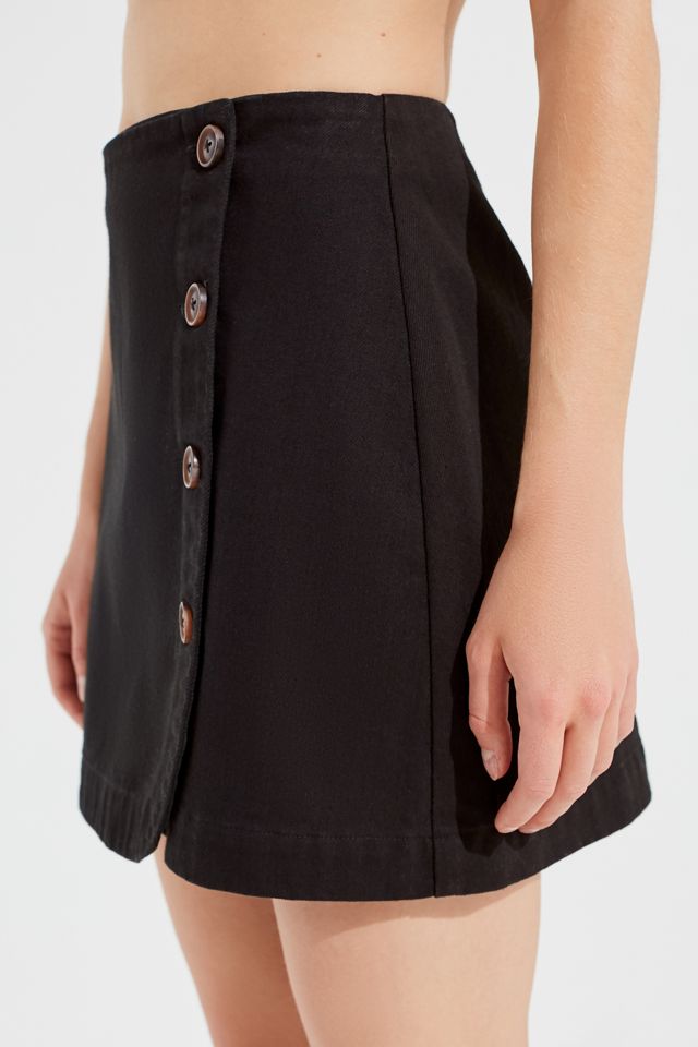 UO Shelly Twill Button-Down Mini Skirt #1