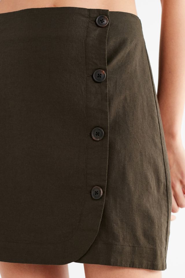 UO Shelly Linen Button-Down Mini Skirt #5