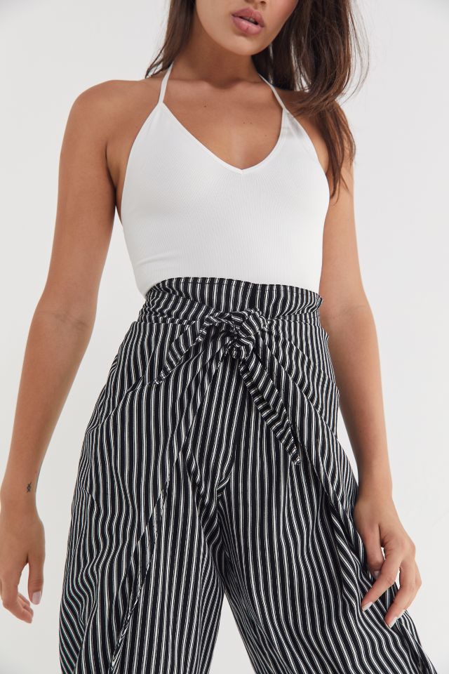UO High-Rise Wrap Front Striped Pant #2