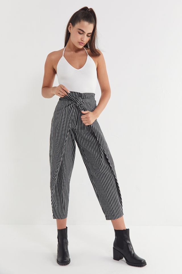 UO High-Rise Wrap Front Striped Pant #3