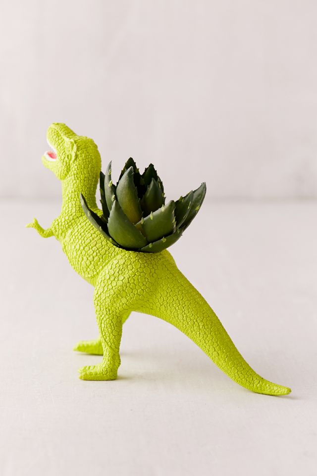 Upcycled T-Rex Faux Succulent Planter #1