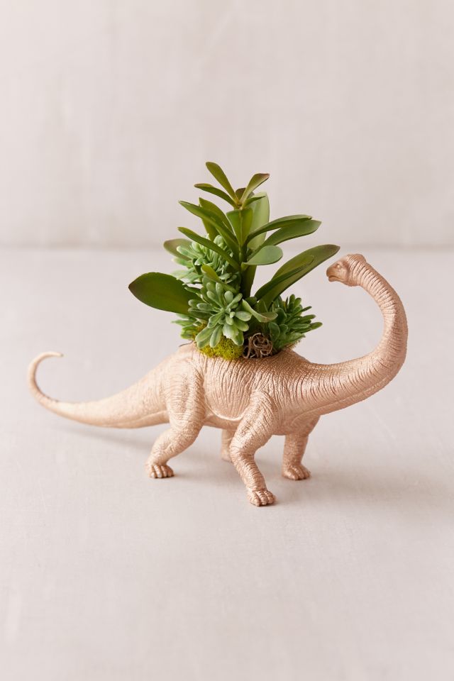 Upcycled Brontosaurus Faux Succulent Planter #2