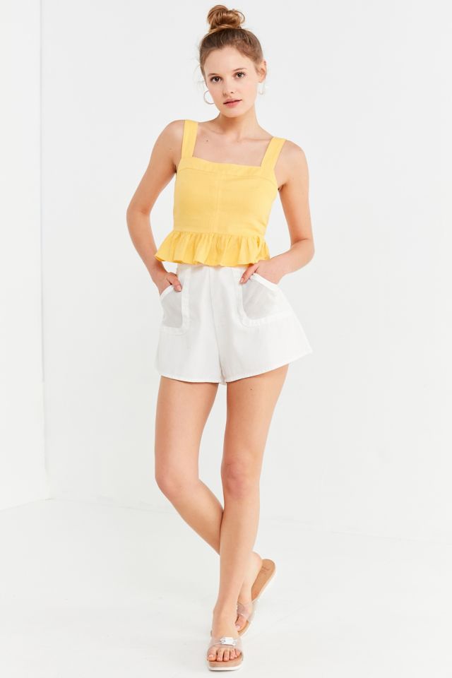 UO Beckett Square-Neck Peplum Cami #1