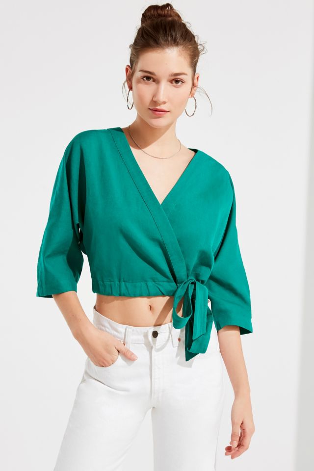 UO Kimmy Wrap Crop Top | Urban Outfitters