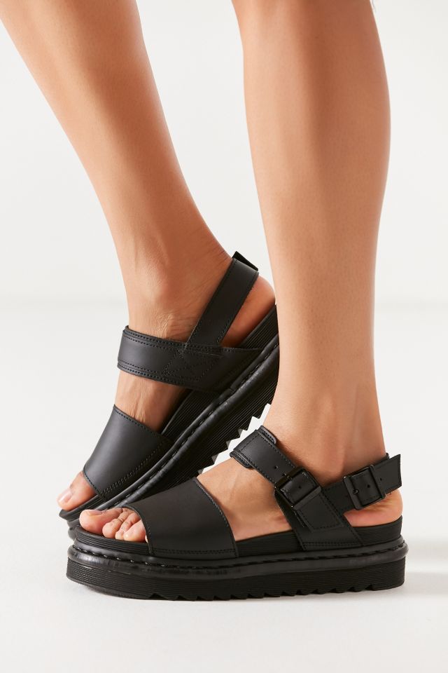 Dr. Voss Black Leather Sandal | Urban Outfitters